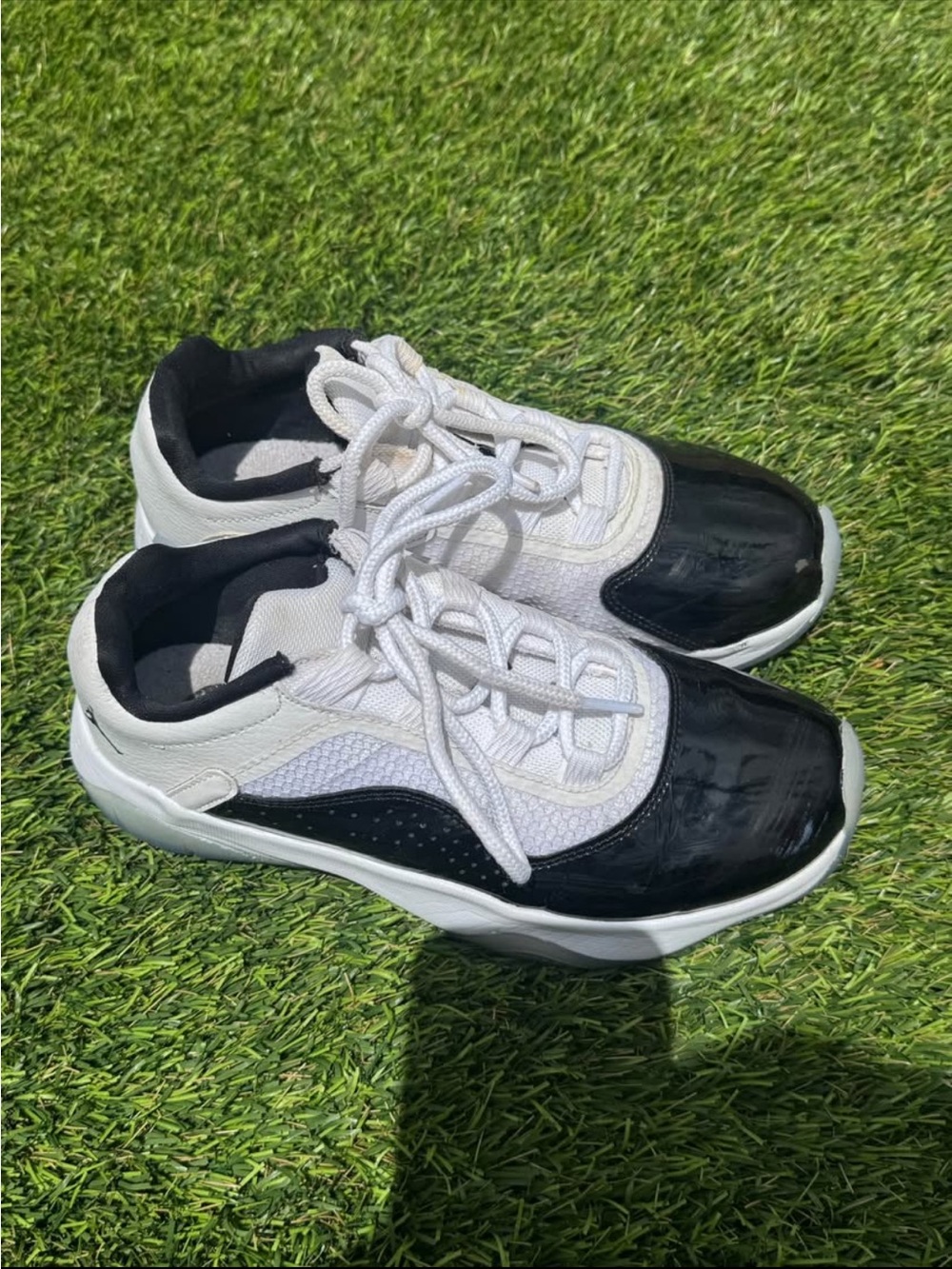 Jordan Kids Black and White Low-Top Sneakers